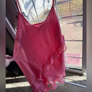 Pink Abound extra large cascading chiffon dress NWT